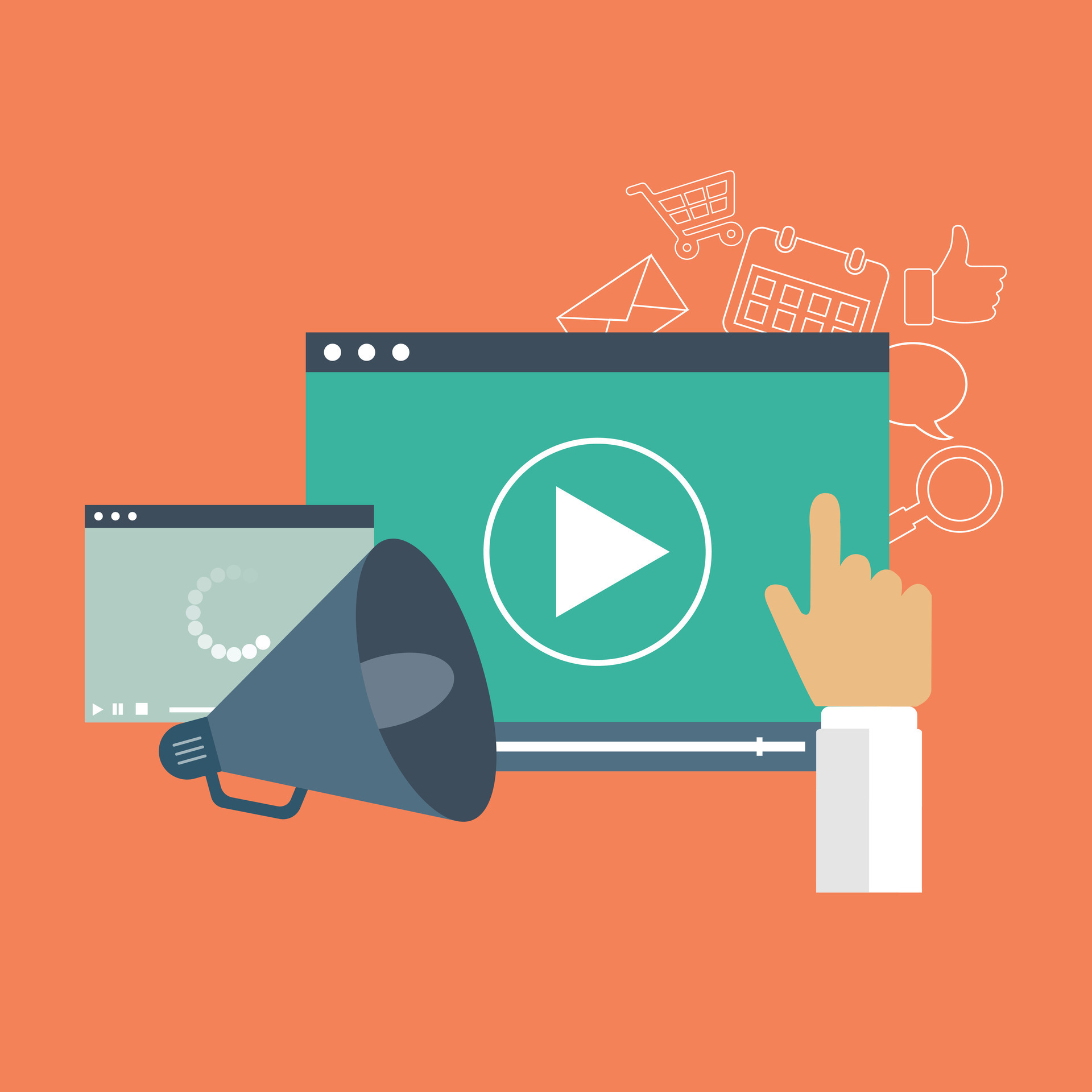 Media marketing concept. Flat vector illustration. 34099925 Vector Art