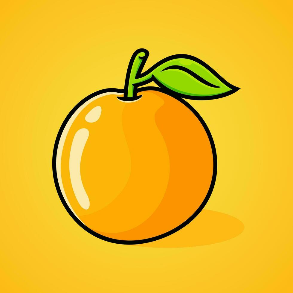 illustration of orange fruit, fresh and simple. vector