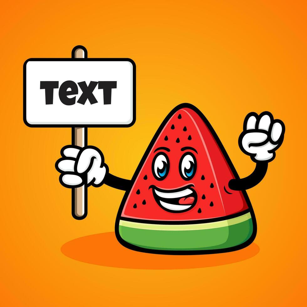 watermelon cartoon illustration, funny, cute, cool. vector