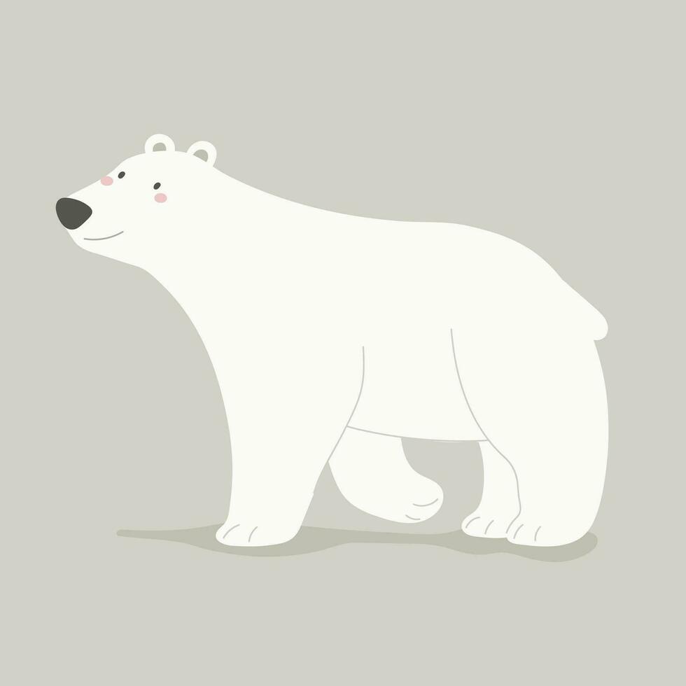 Cartoon polar bear. Colorful vector illustration, flat style. design for greeting cards, print, poster