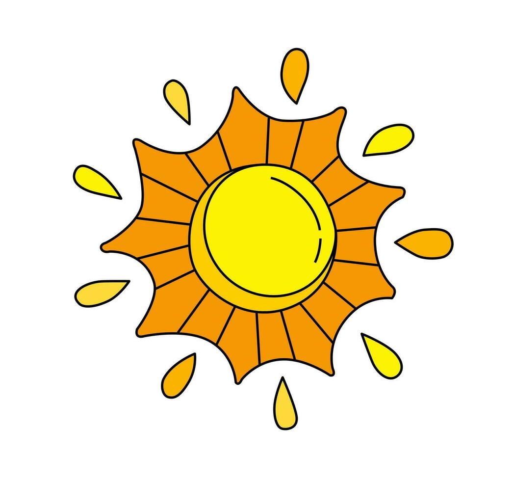 Sunny children vector doodle Template for books