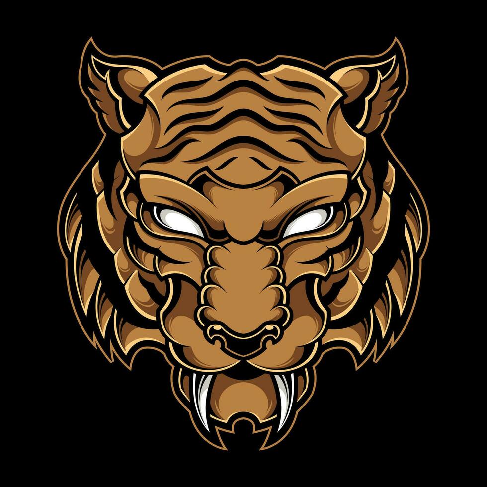 Ilustración de cabeza de tigre vector