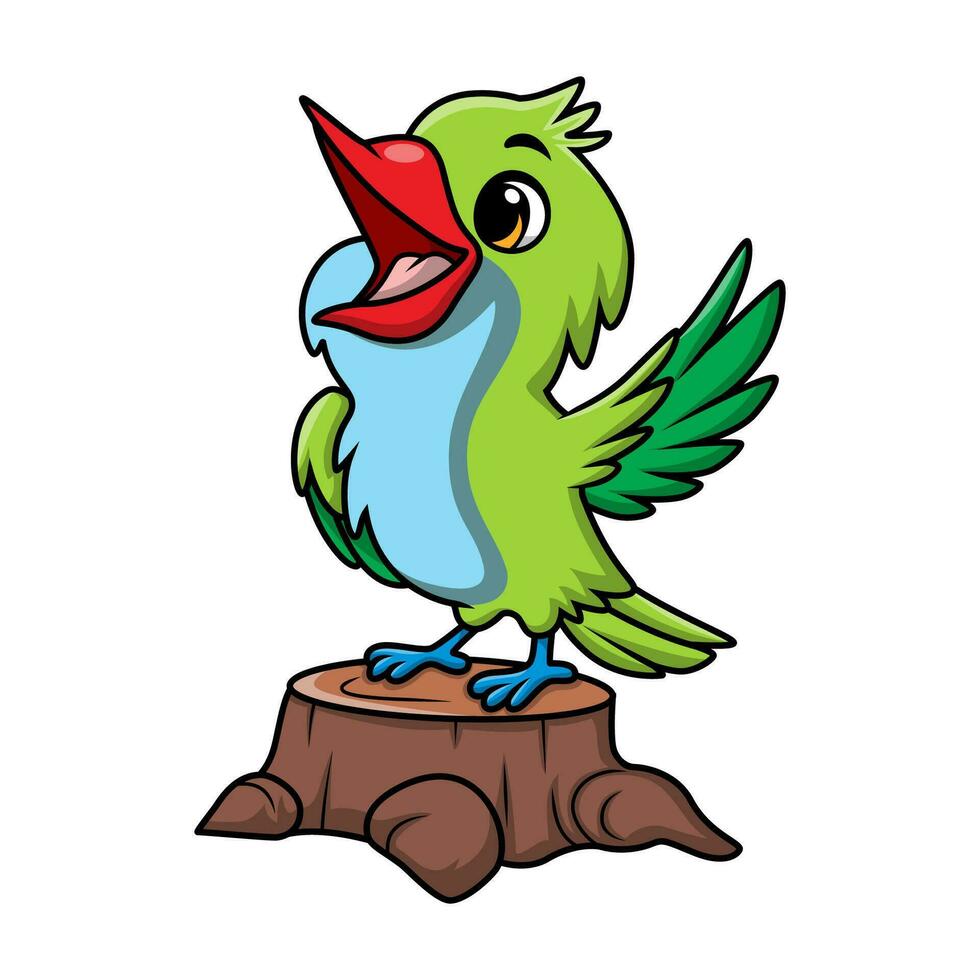 Cute hummingbird cartoon on white background vector