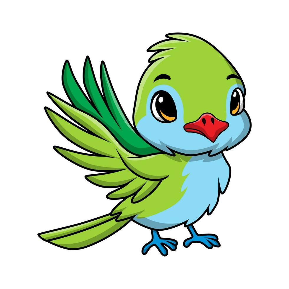 Cute hummingbird cartoon on white background vector