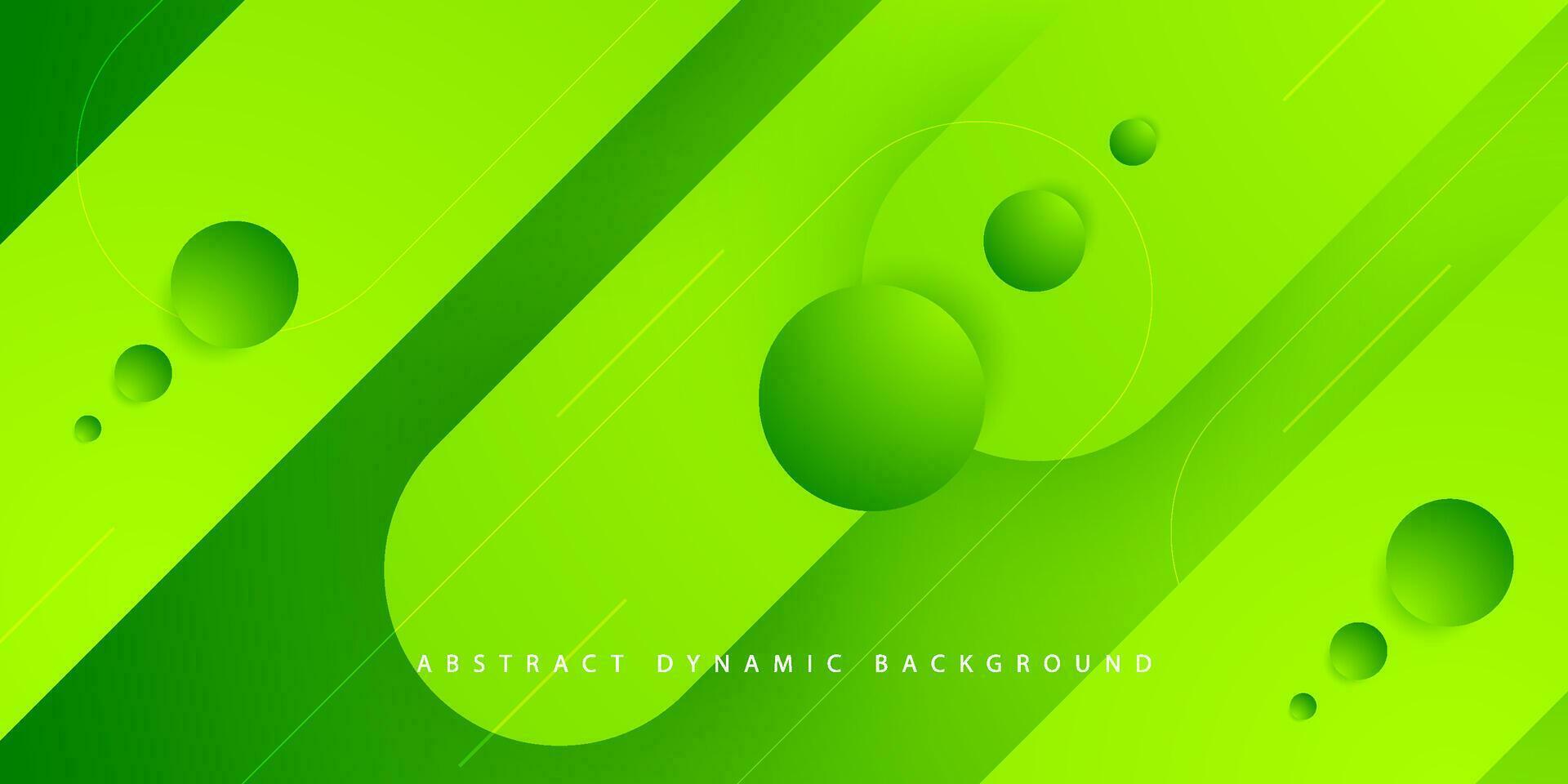 Abstract colorful dynamic bright green gradient geometric background. Trendy color gradation with circle pattern. Dynamic banner concept. Eps10 vector