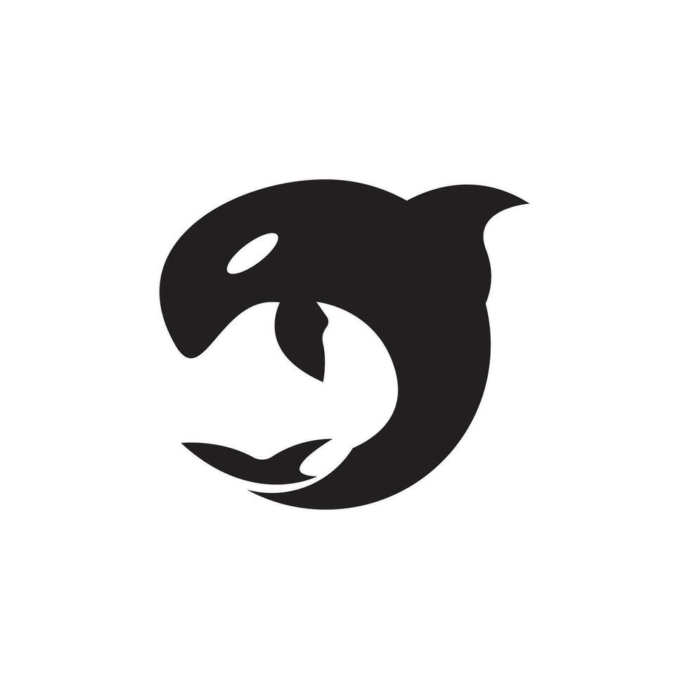 Orca icon and symbol vector template illustration