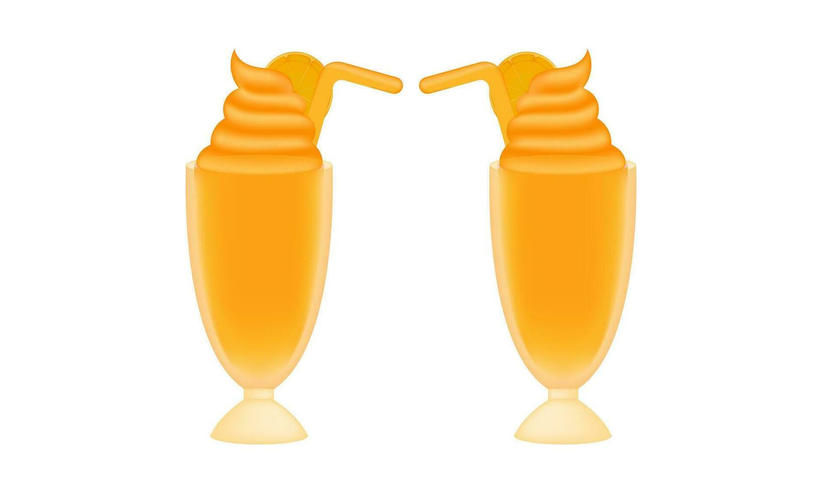 orange ice cream illustration with mesh technique vector