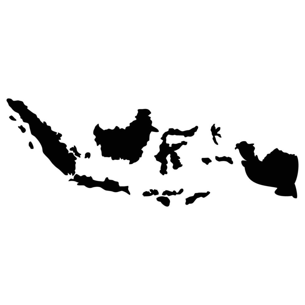 Indonesia - solid black outline border map of country area. Simple flat vector illustration. Indonesia map silhouette. World map design, Asian countries, Southeast Asia