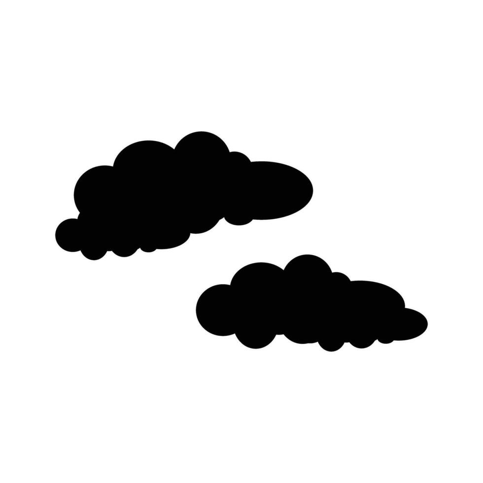 Clouds icon on white background. Vector illustration. Eps 10. Black cloud silhouettes. Design elements about sky and clouds