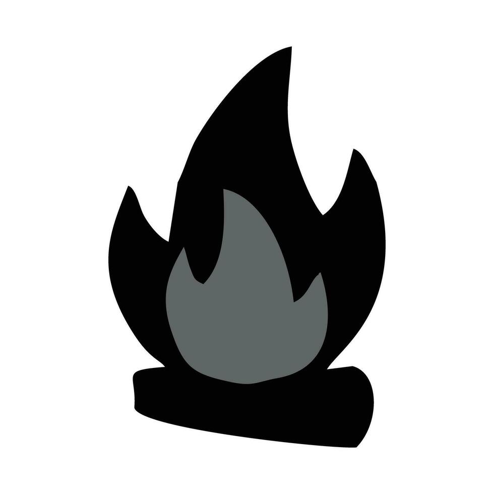 Fire flame icon. Flat color design. Vector illustration. EPS 10. Campfire silhouette. bonfire symbol. Camping design elements and nature activities