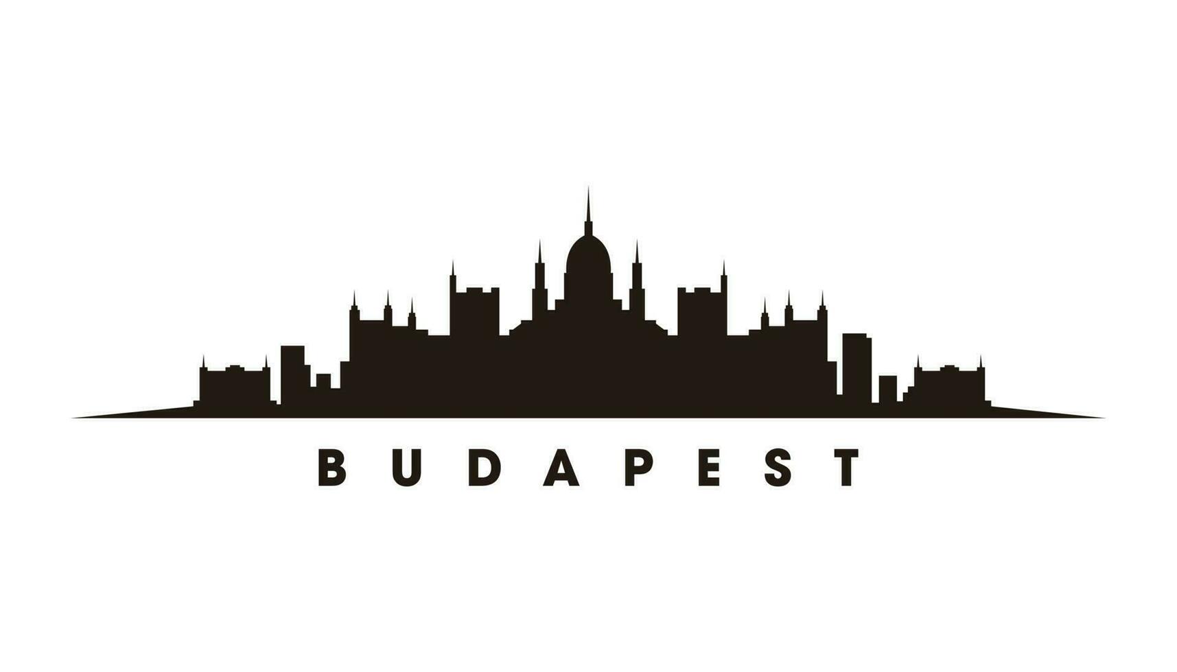 Budapest horizonte y puntos de referencia silueta vector