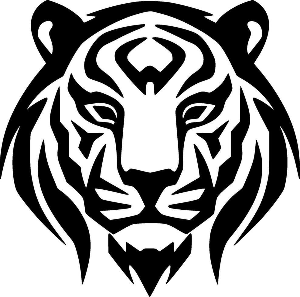 tigre, negro y blanco vector ilustración