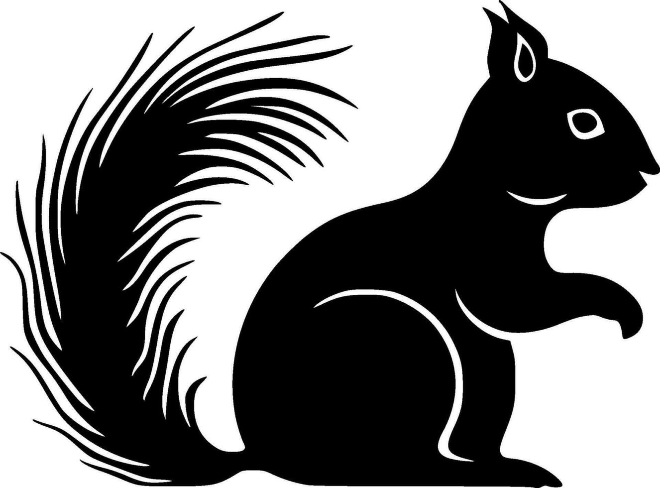 Squirrel, Minimalist and Simple Silhouette - Vector illustration