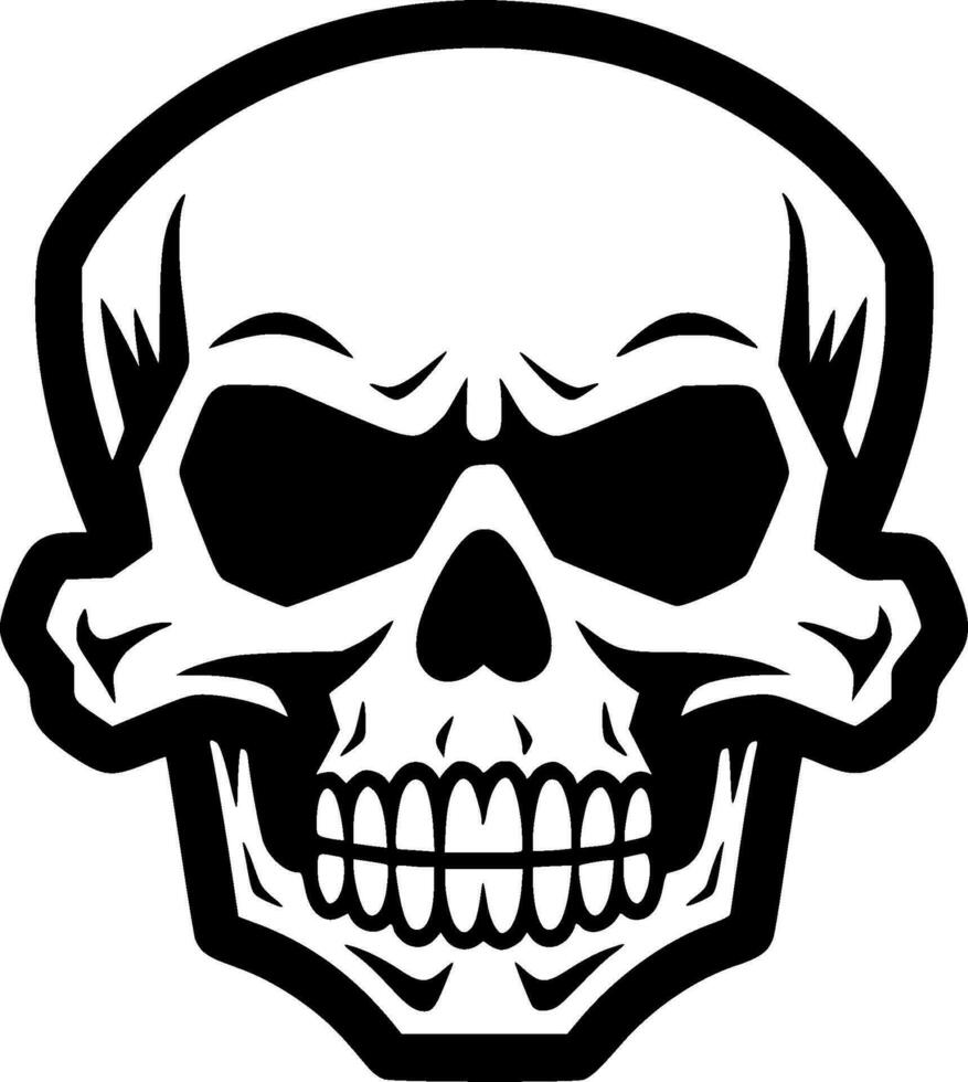 Skull, Black and White Vector illustration