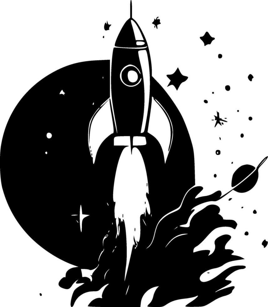 Space, Black and White Vector illustration