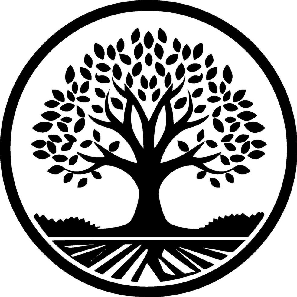 Tree, Black and White Vector illustration