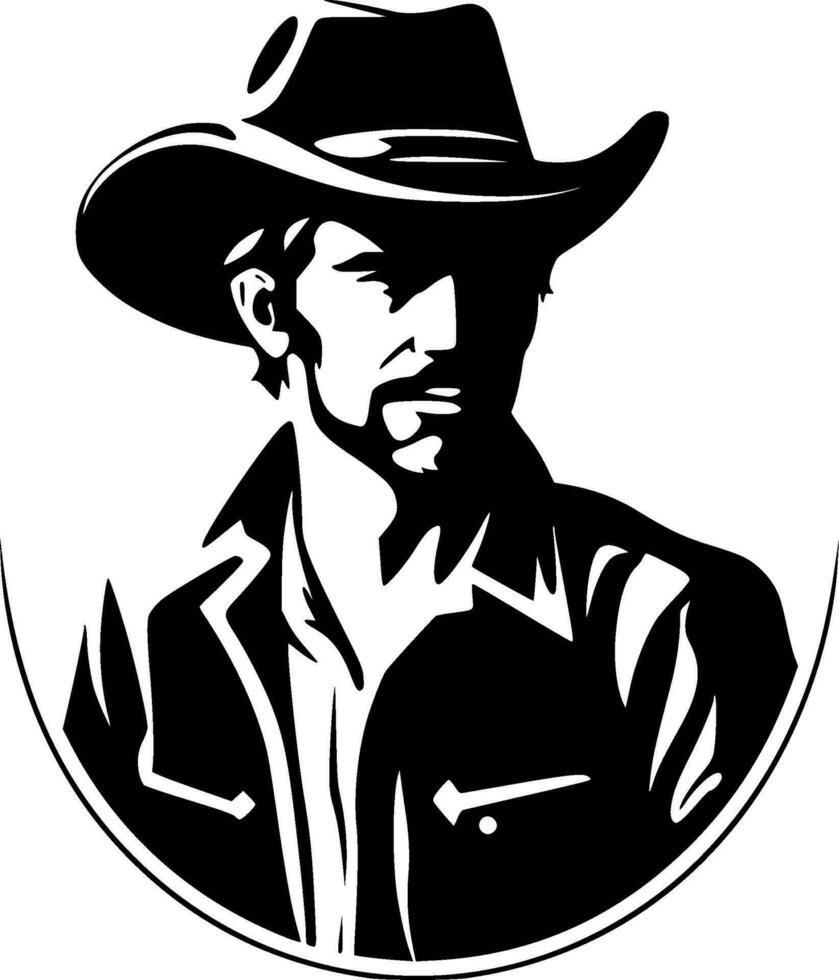 Western, Black and White Vector illustration