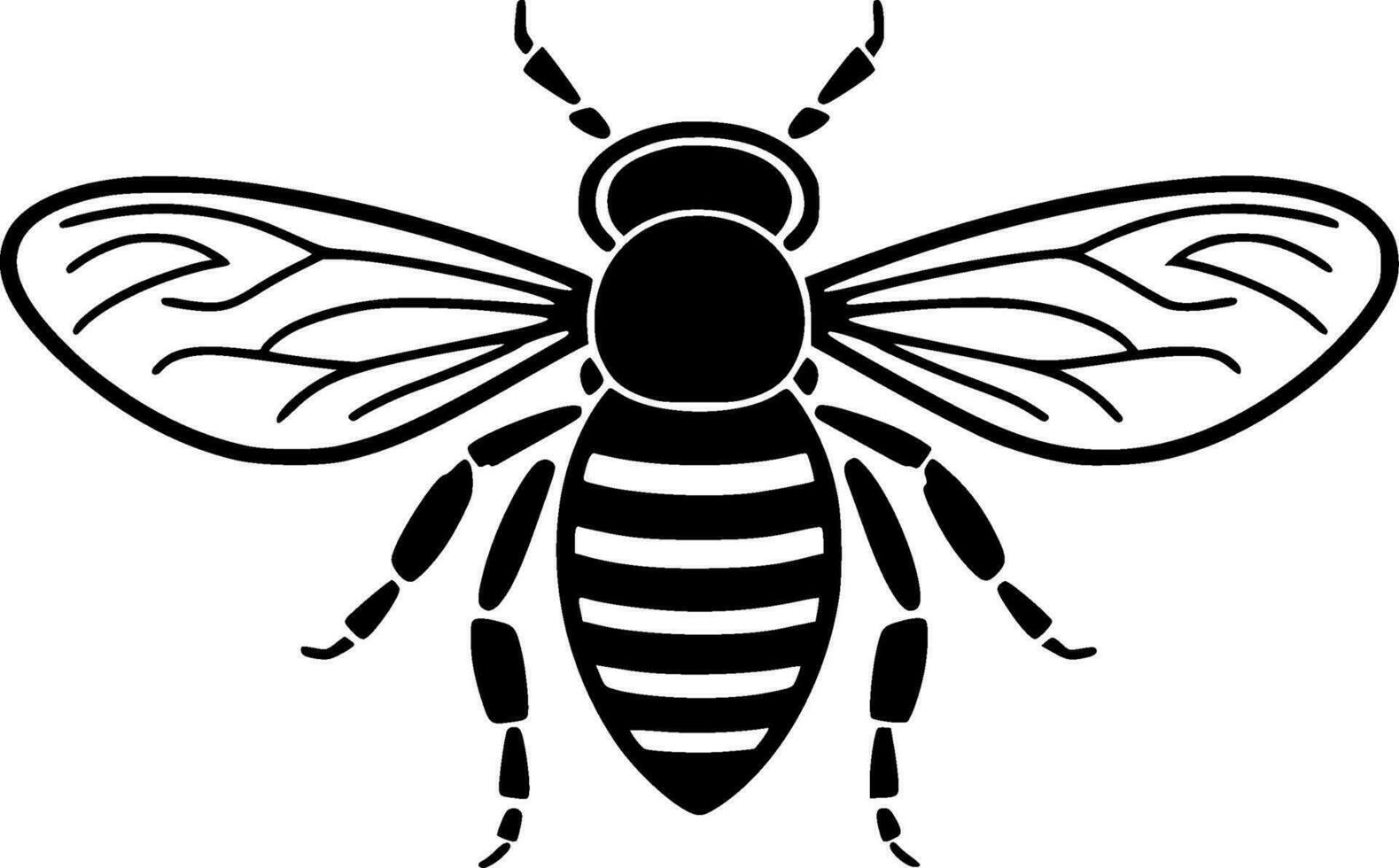 Bee - Black and White Isolated Icon - Vector illustration