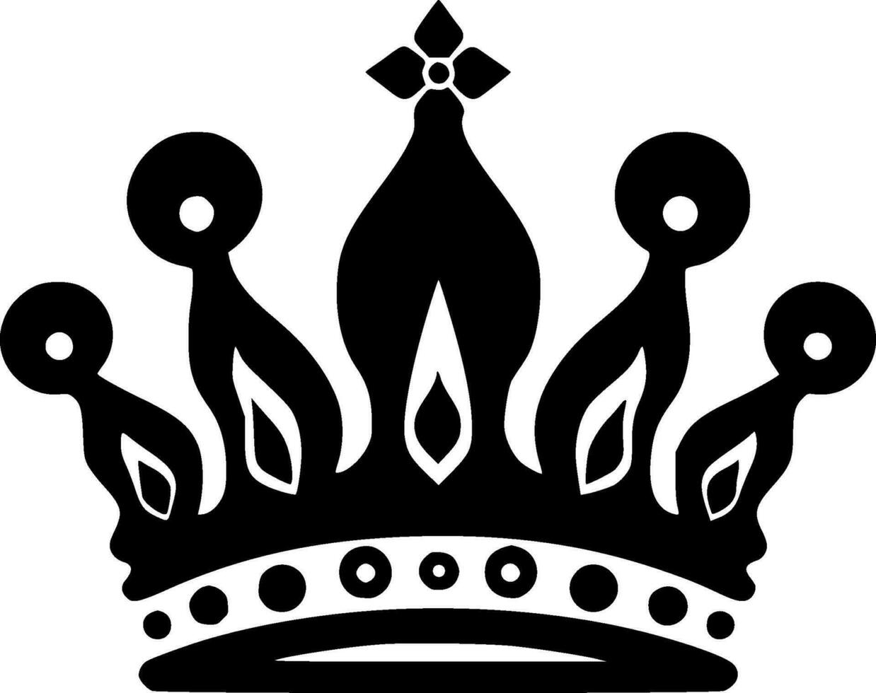 Crown - Black and White Isolated Icon - Vector illustration