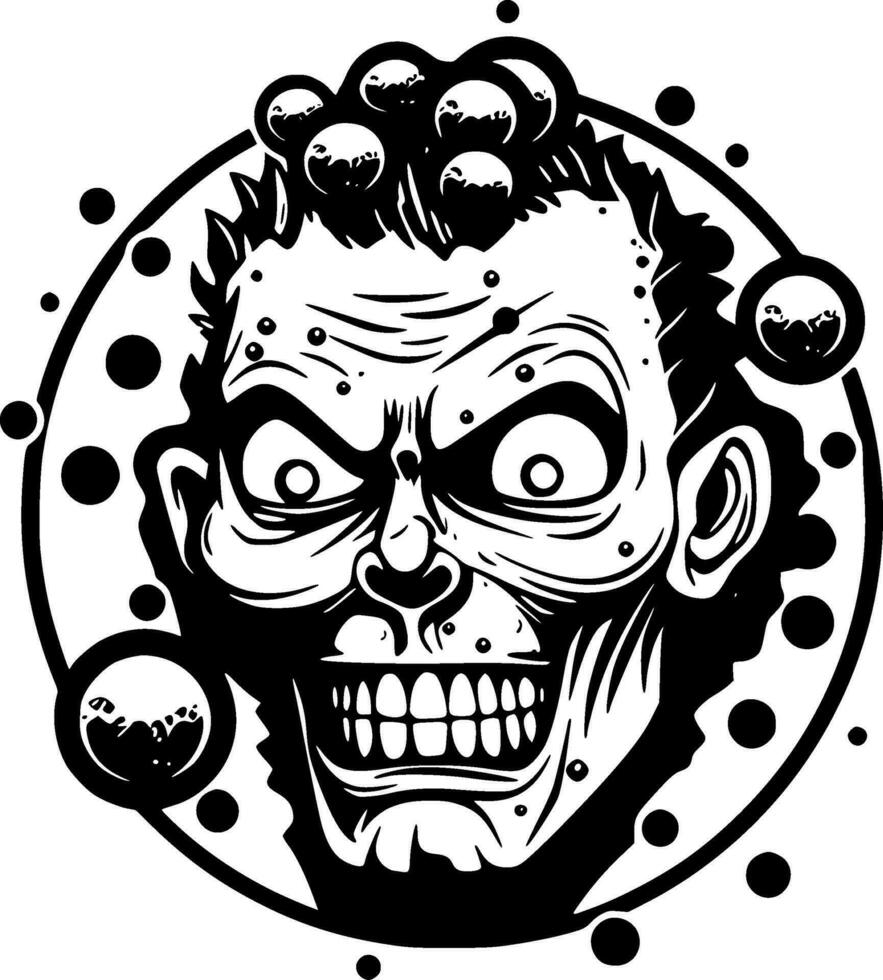 Zombie, Black and White Vector illustration