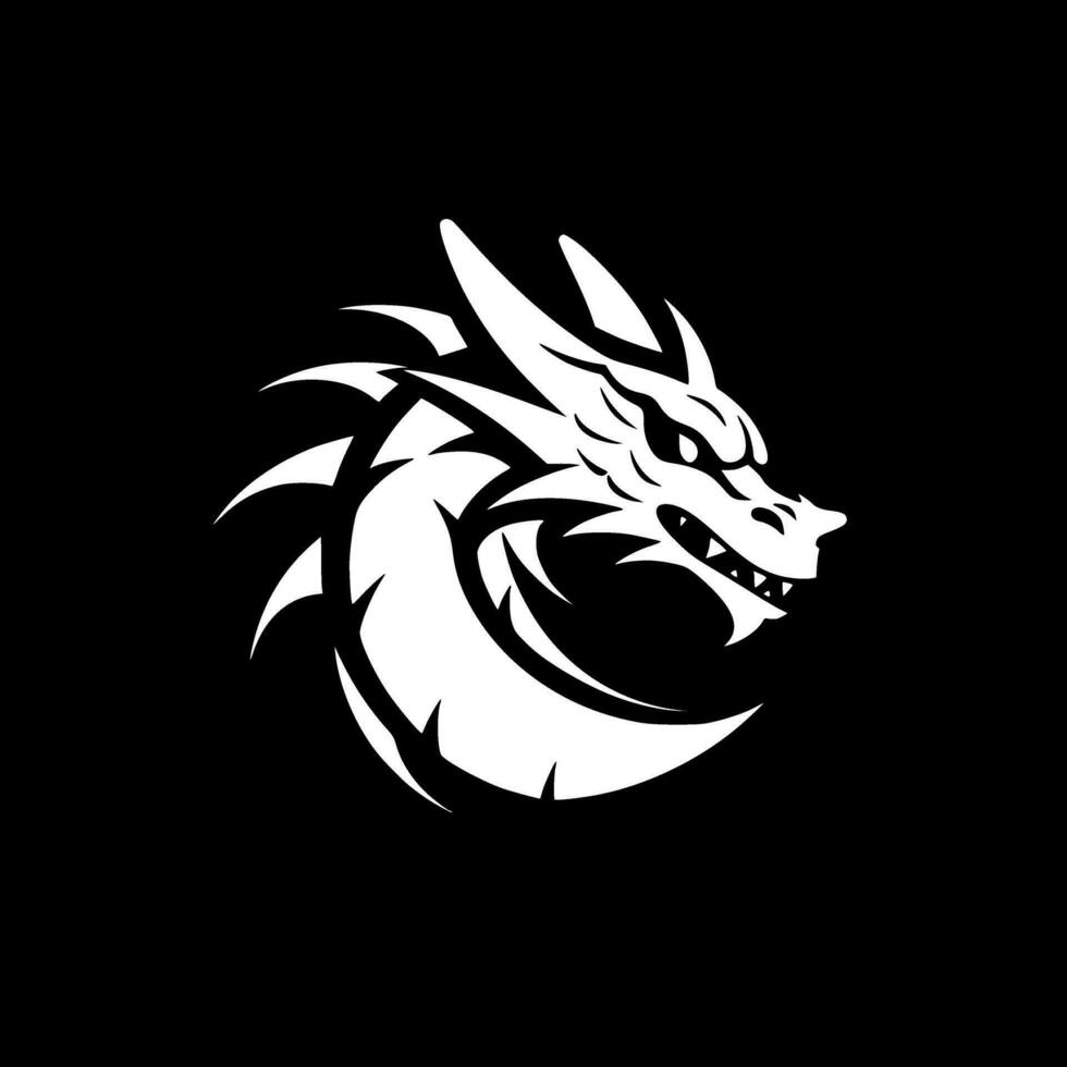 Dragon, Minimalist and Simple Silhouette - Vector illustration