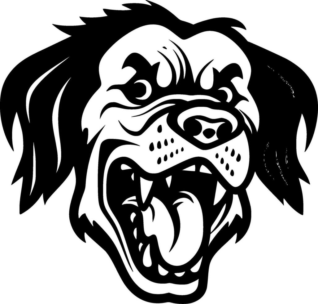 Dog, Black and White Vector illustration