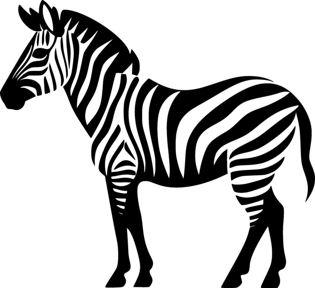 Zebra, Minimalist and Simple Silhouette - Vector illustration