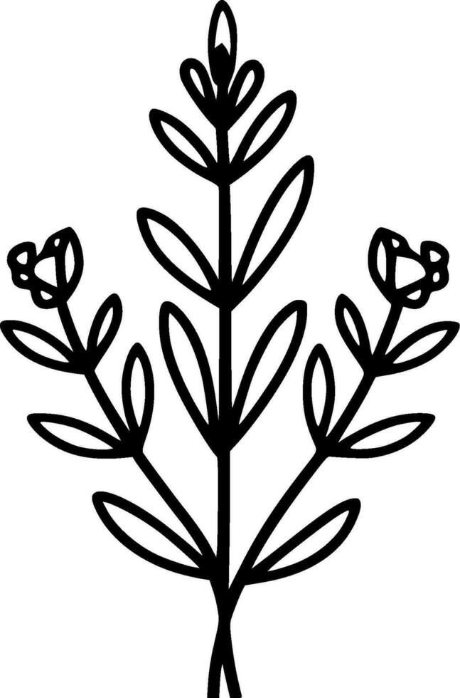 Lavender - Black and White Isolated Icon - Vector illustration