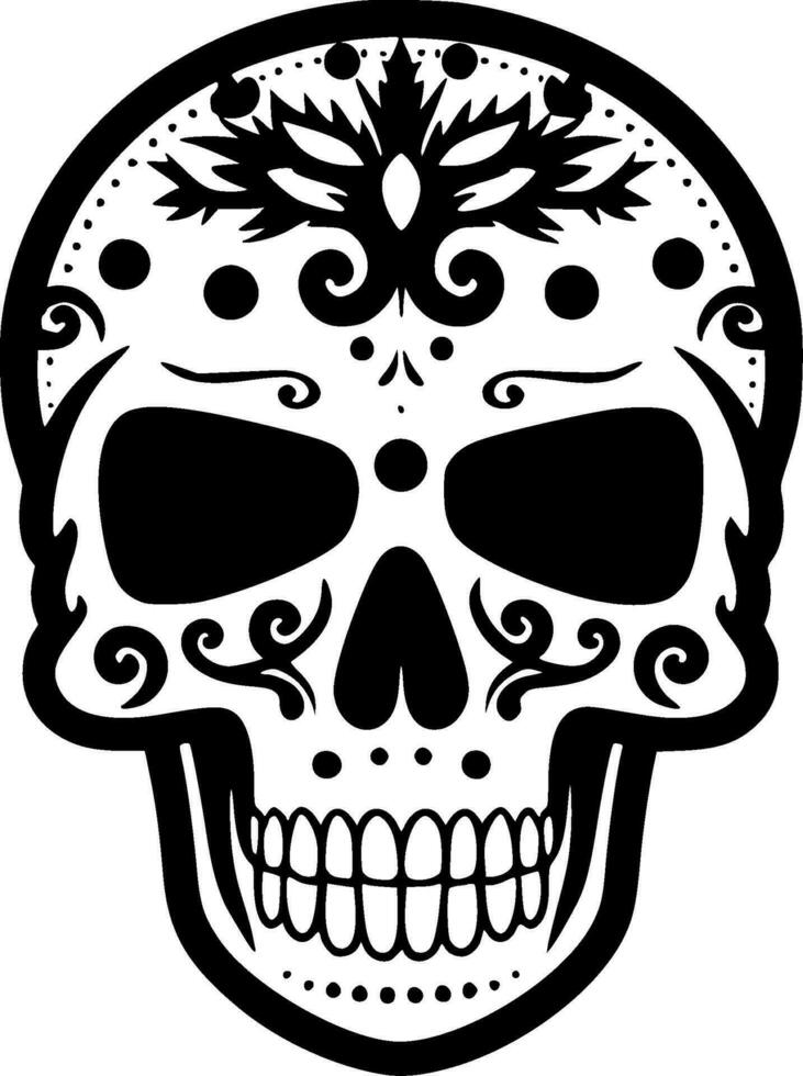 Skull, Black and White Vector illustration