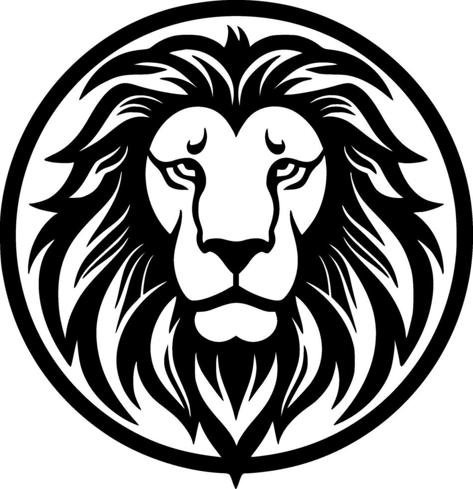 Lion - Black and White Isolated Icon - Vector illustration