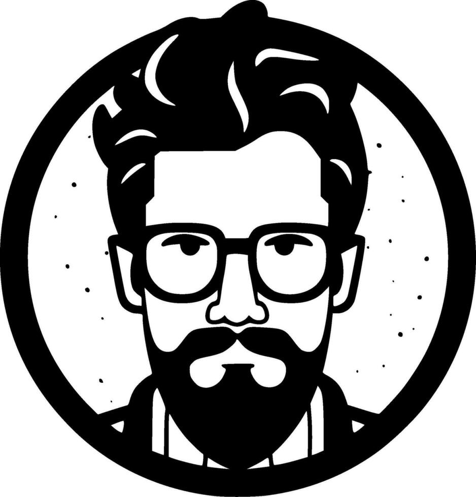 profesor - negro y blanco aislado icono - vector ilustración