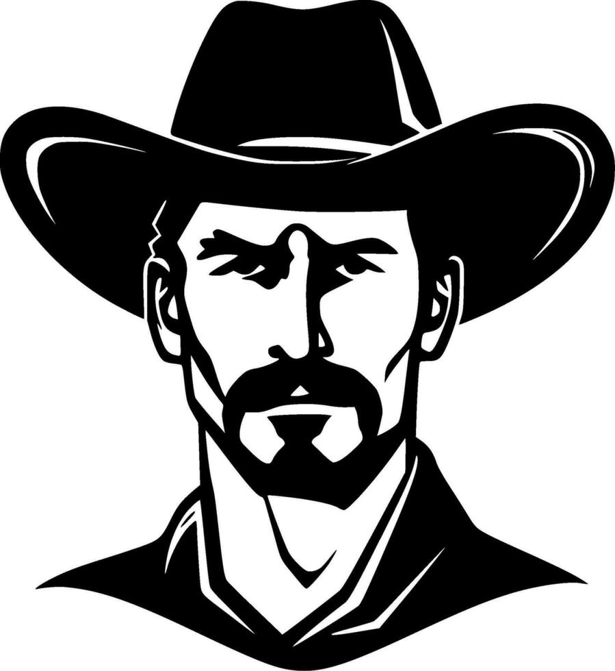 Western, Black and White Vector illustration