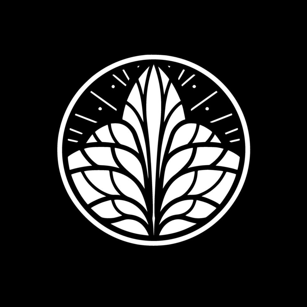 Stained Glass - Black and White Isolated Icon - Vector illustration
