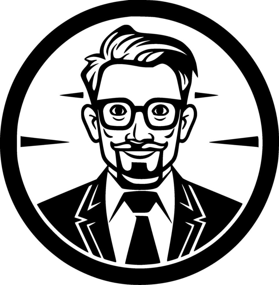 profesor - negro y blanco aislado icono - vector ilustración