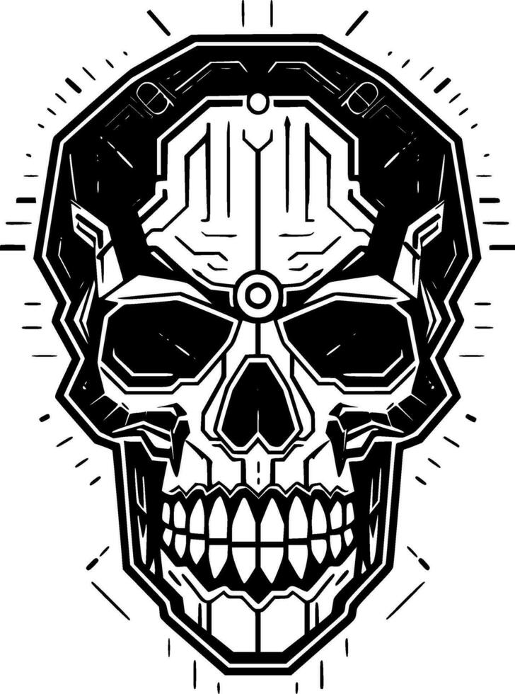 Skull, Black and White Vector illustration