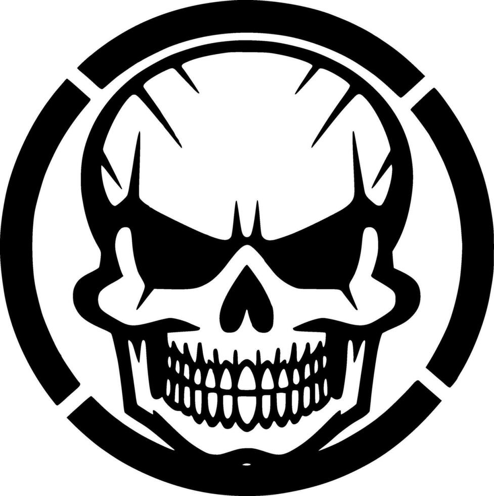 Skull, Black and White Vector illustration