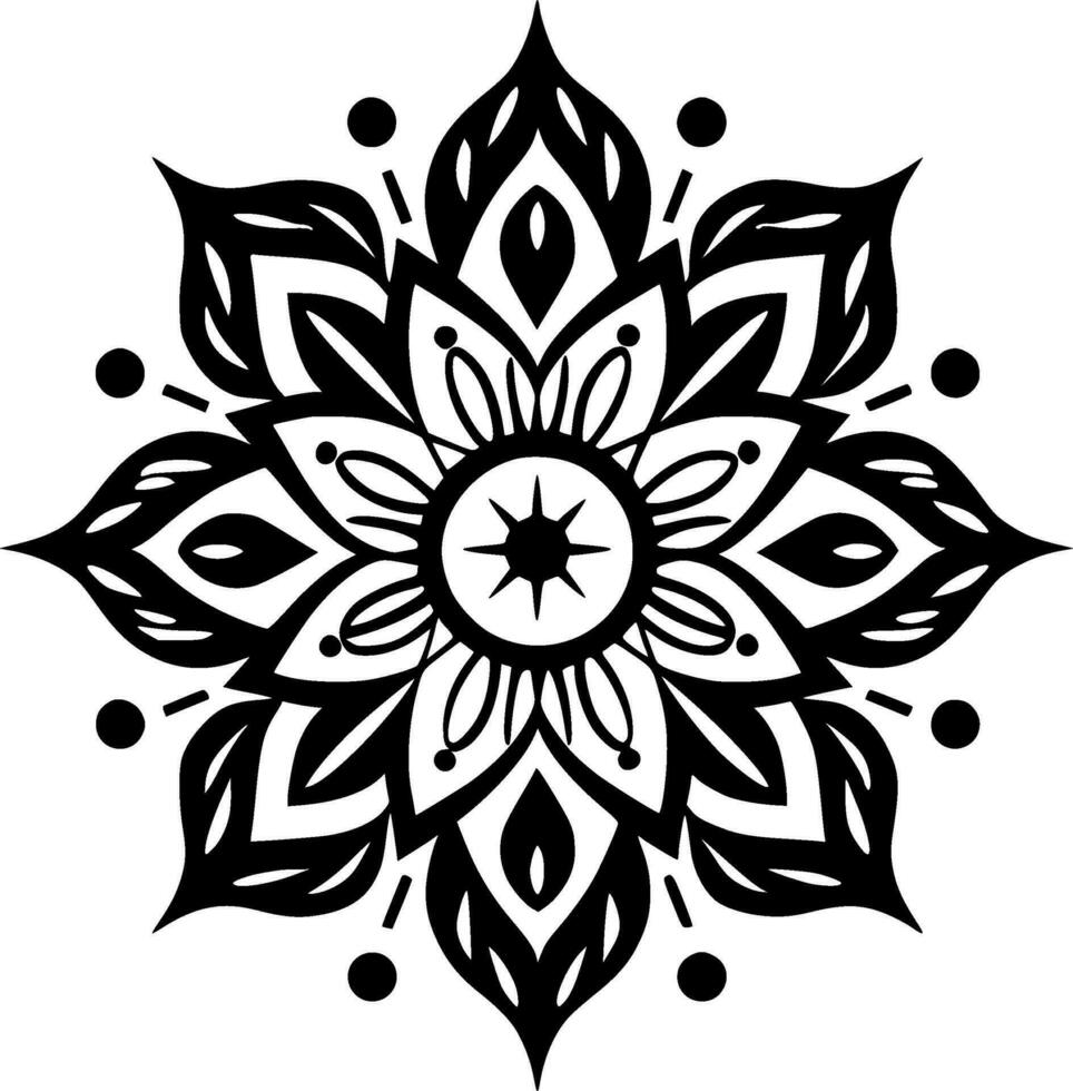 Mandala, Minimalist and Simple Silhouette - Vector illustration