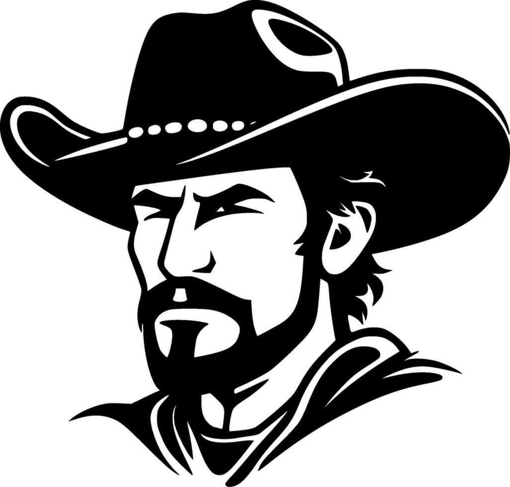 Western, Black and White Vector illustration