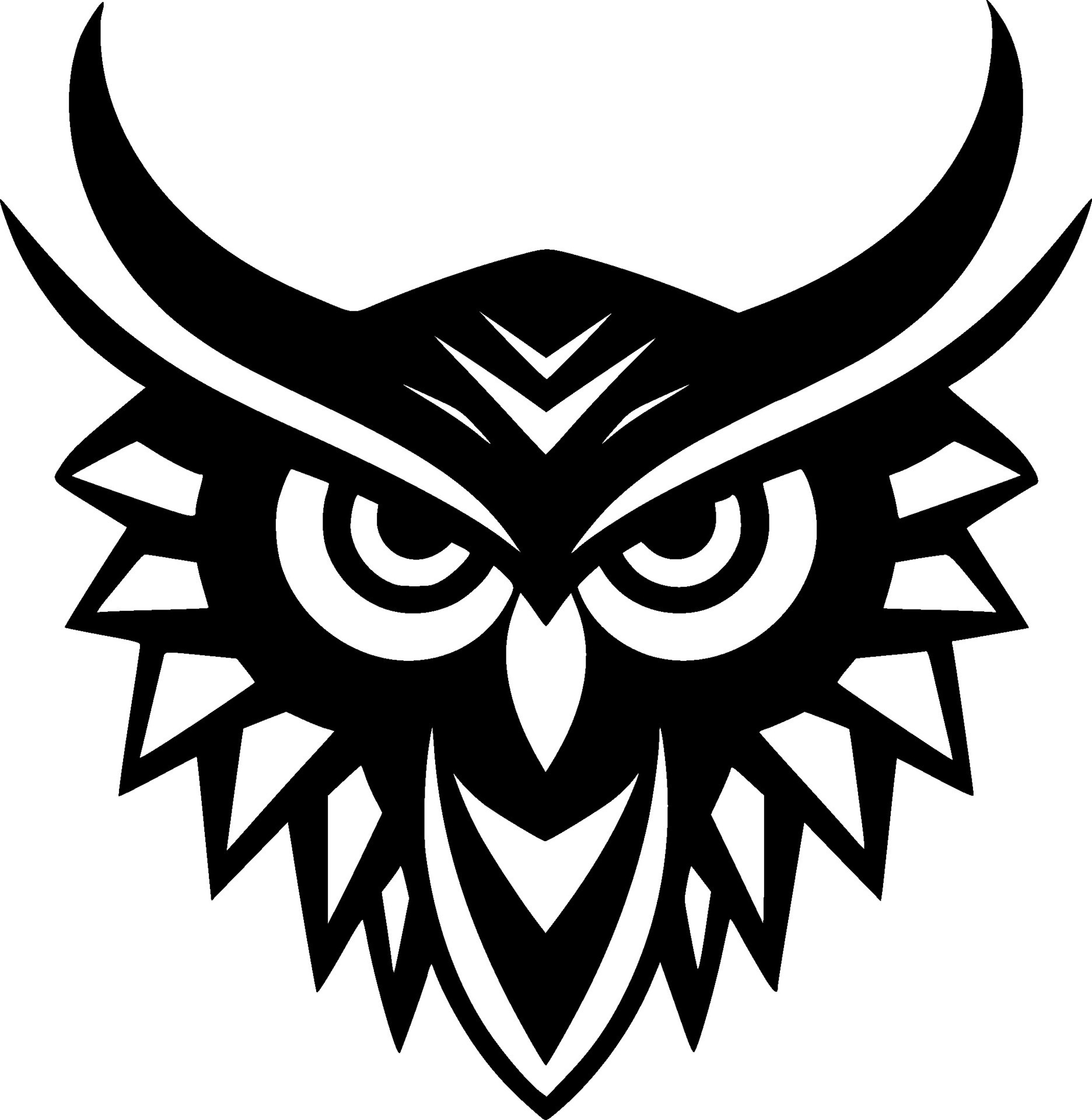 Owl, Black and White Vector illustration 34102220 Vector Art at Vecteezy