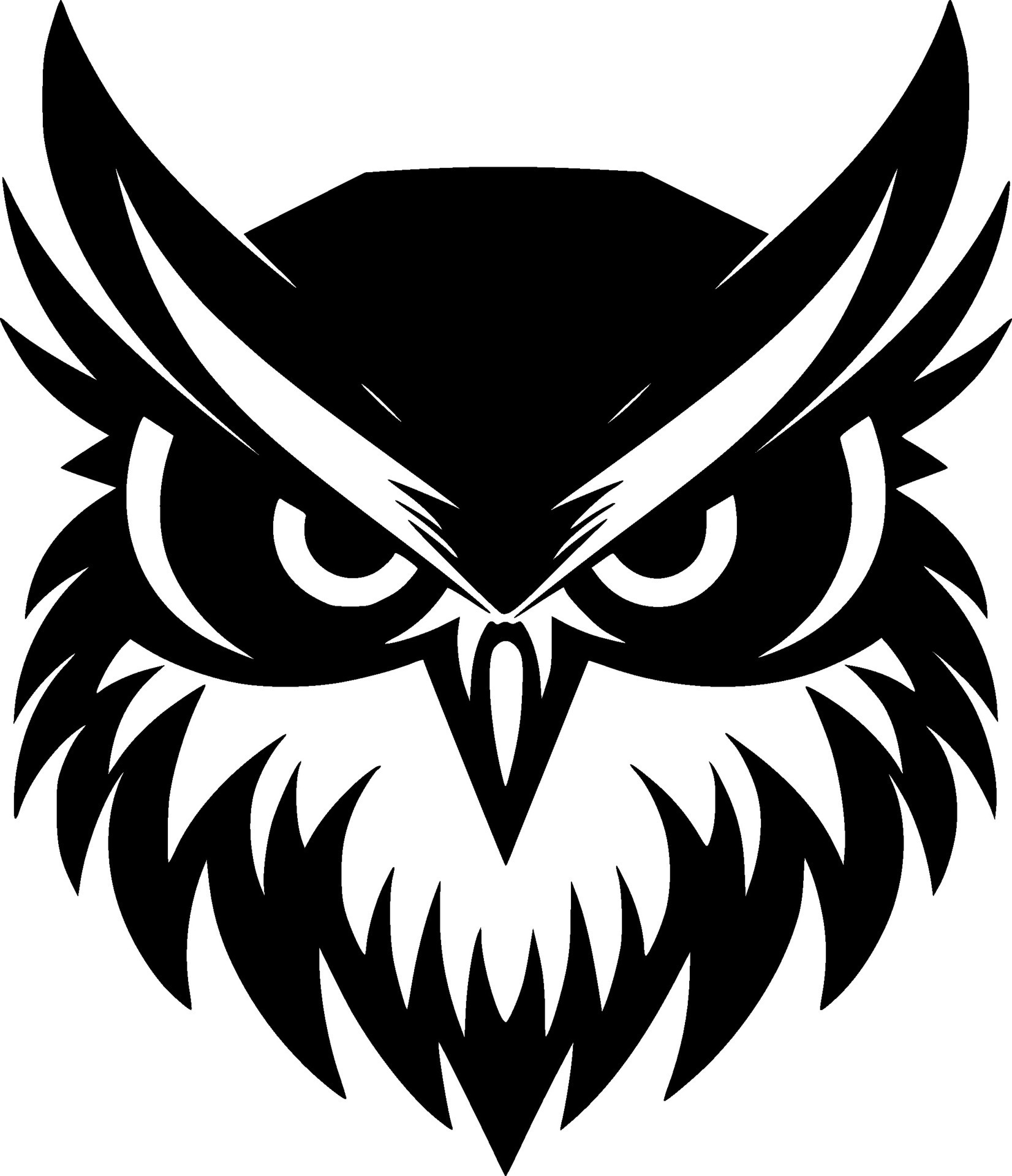 Owl, Black and White Vector illustration 34102235 Vector Art at Vecteezy