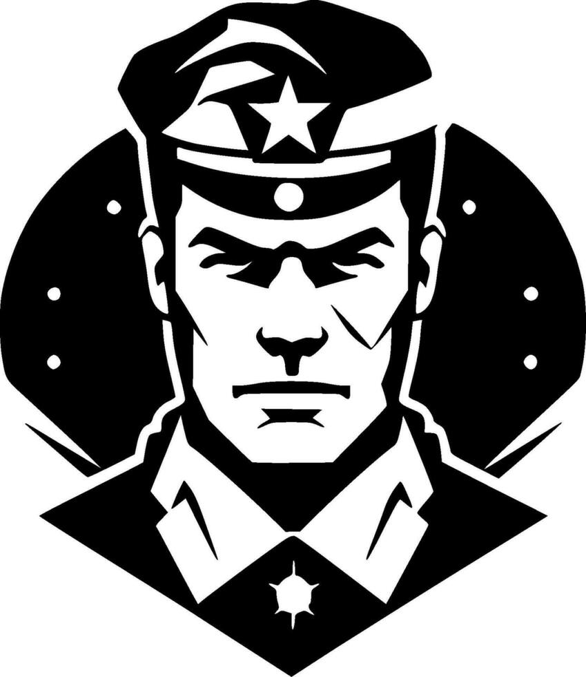 militar, negro y blanco vector ilustración