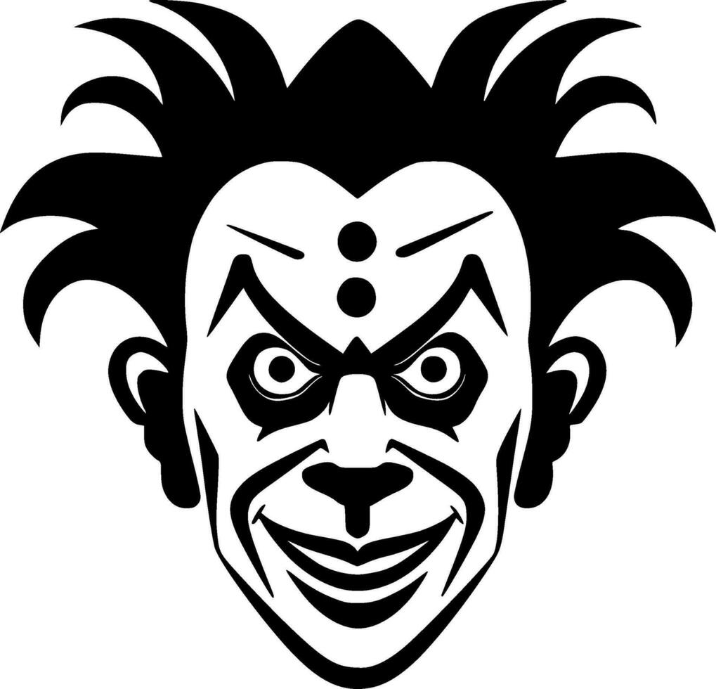 payaso - negro y blanco aislado icono - vector ilustración