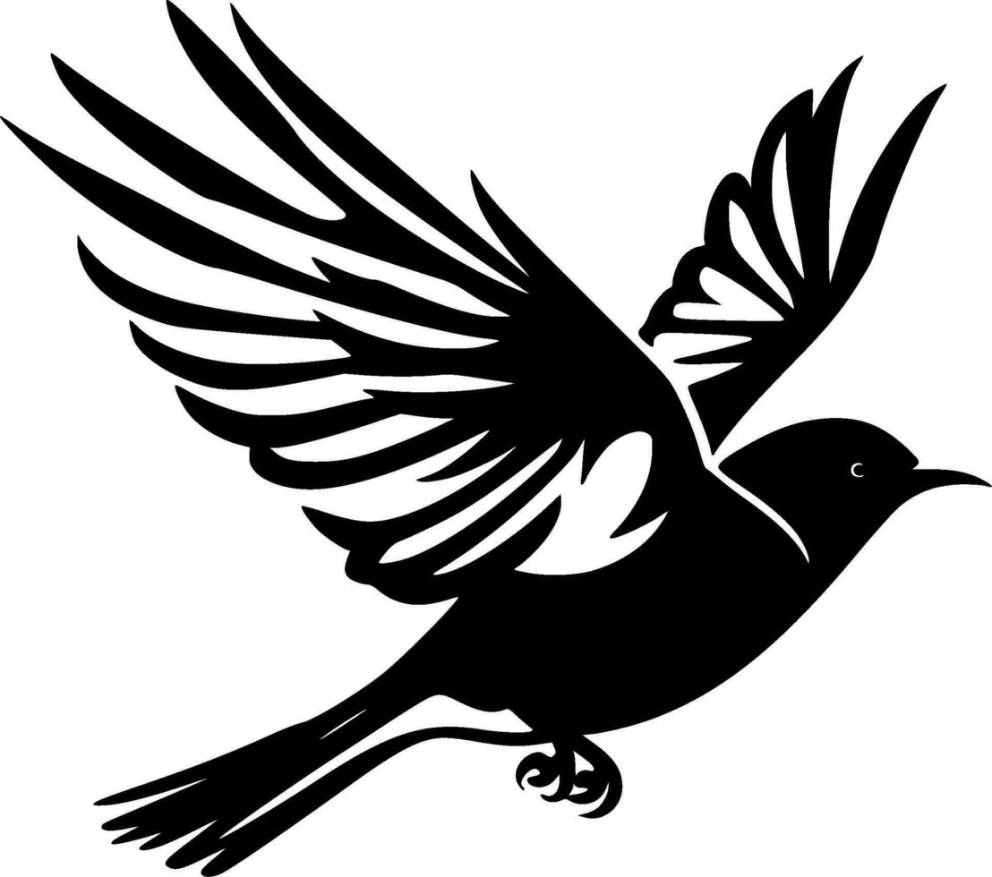 pájaro, negro y blanco vector ilustración