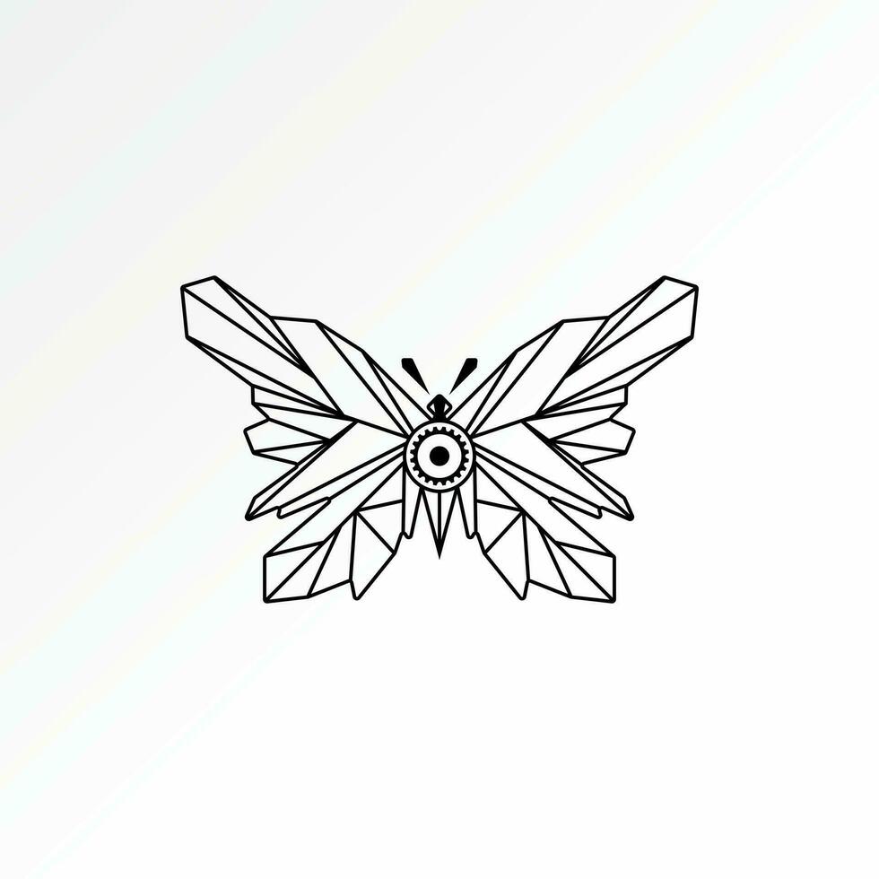 Logo design graphic concept creative premium abstract vector stock unique butterfly sketch like automatic robot. Related to tech animal insect nature