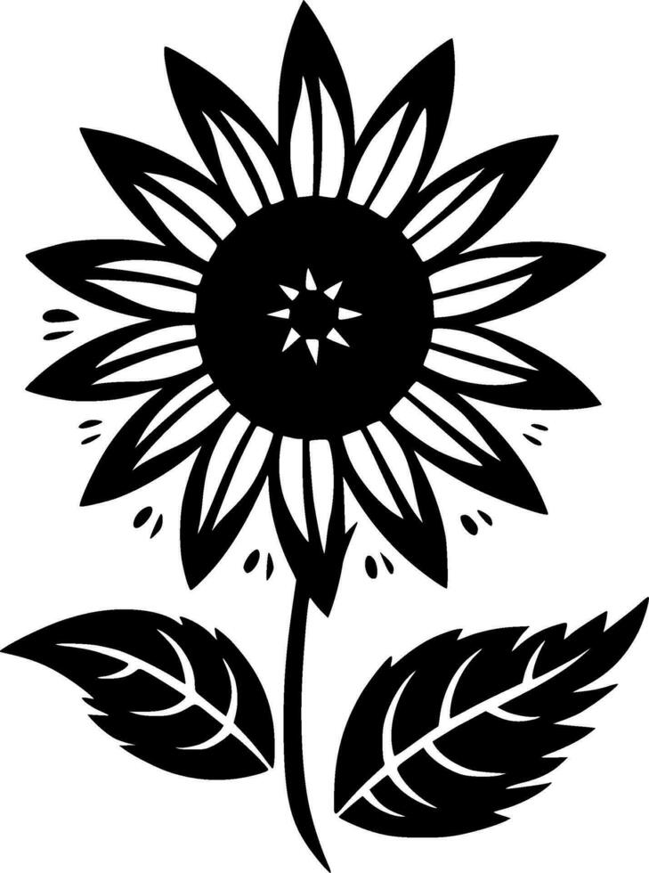 flor, minimalista y sencillo silueta - vector ilustración