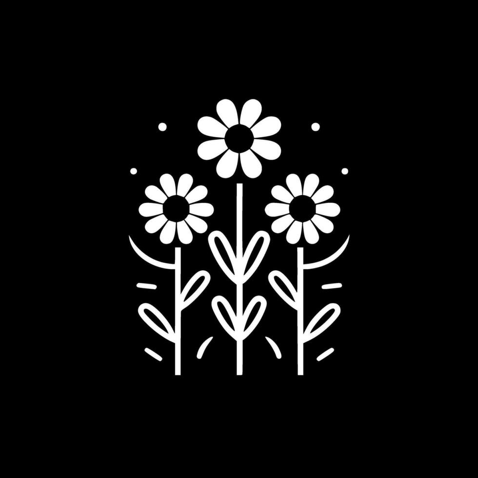 Flowers, Minimalist and Simple Silhouette - Vector illustration