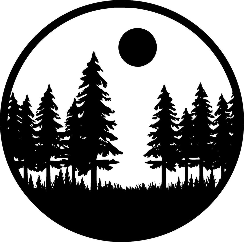 Forest, Minimalist and Simple Silhouette - Vector illustration