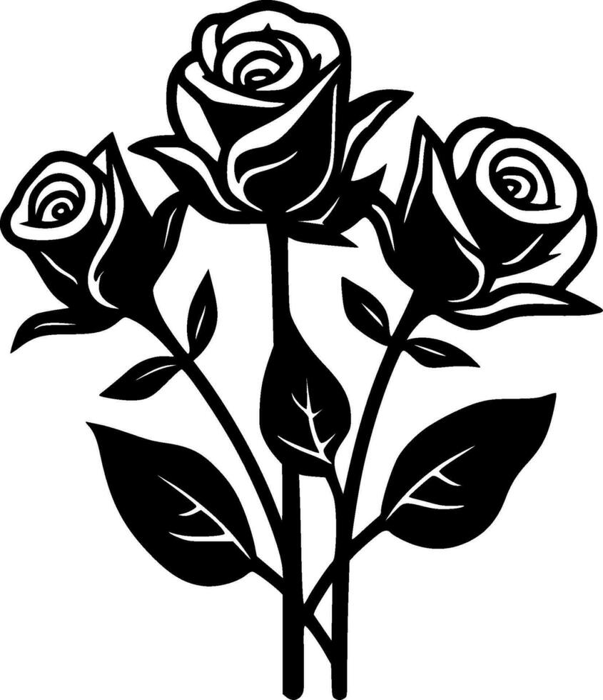 Roses - Minimalist and Flat Logo - Vector illustration