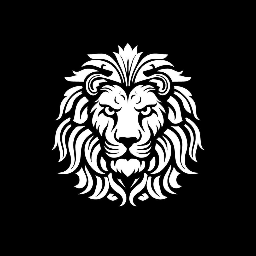 Lion - Black and White Isolated Icon - Vector illustration