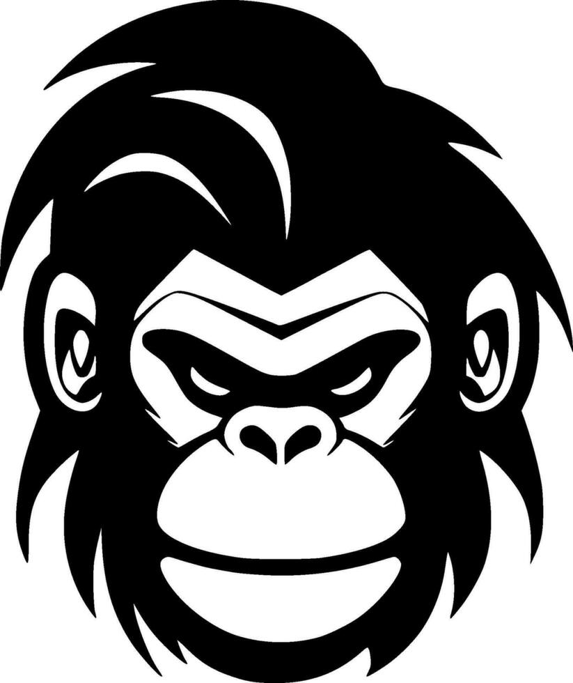 Monkey - Minimalist and Flat Logo - Vector illustration